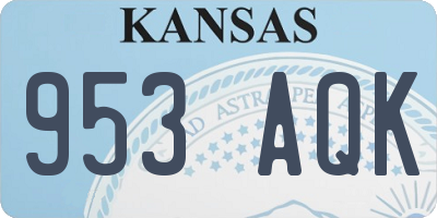 KS license plate 953AQK