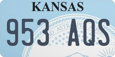 KS license plate 953AQS