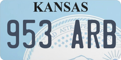 KS license plate 953ARB