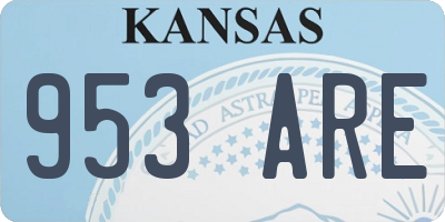 KS license plate 953ARE
