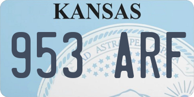 KS license plate 953ARF