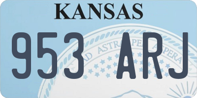 KS license plate 953ARJ