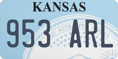KS license plate 953ARL