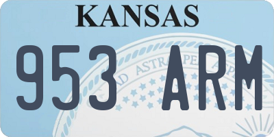 KS license plate 953ARM