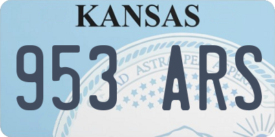 KS license plate 953ARS