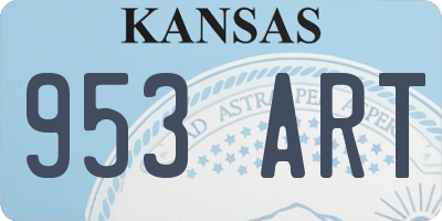 KS license plate 953ART