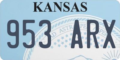 KS license plate 953ARX