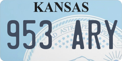 KS license plate 953ARY
