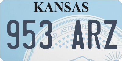 KS license plate 953ARZ
