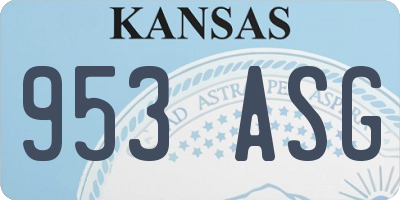 KS license plate 953ASG