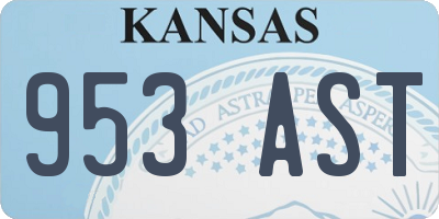 KS license plate 953AST
