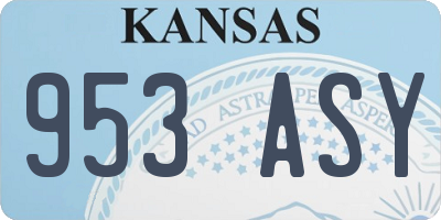 KS license plate 953ASY