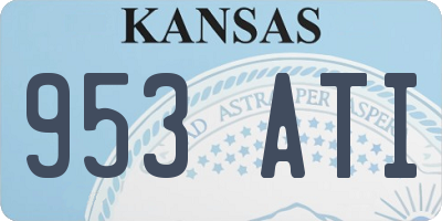 KS license plate 953ATI