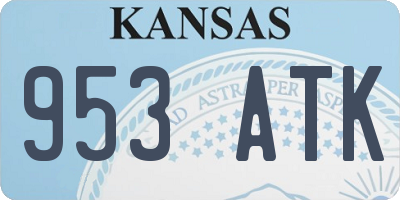 KS license plate 953ATK