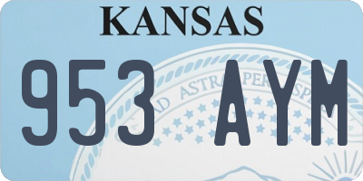KS license plate 953AYM