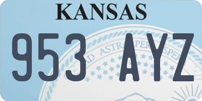 KS license plate 953AYZ