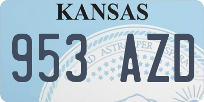 KS license plate 953AZD