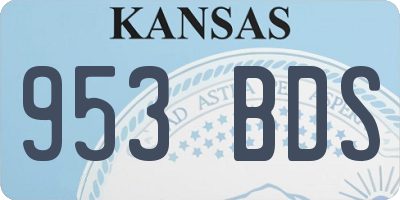 KS license plate 953BDS