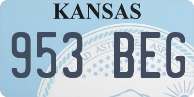 KS license plate 953BEG