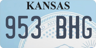 KS license plate 953BHG