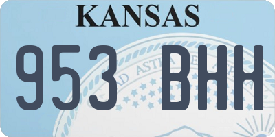 KS license plate 953BHH