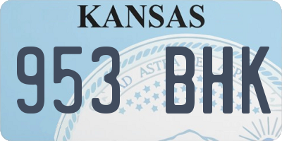 KS license plate 953BHK