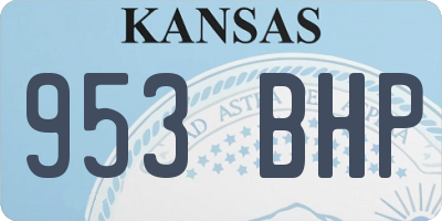 KS license plate 953BHP