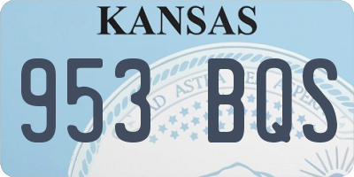 KS license plate 953BQS