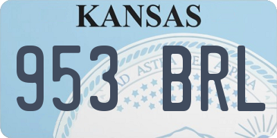 KS license plate 953BRL