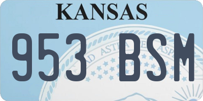 KS license plate 953BSM