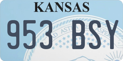 KS license plate 953BSY