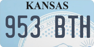 KS license plate 953BTH
