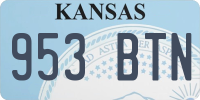 KS license plate 953BTN
