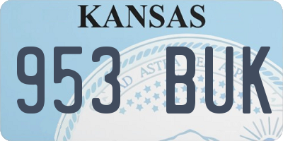 KS license plate 953BUK