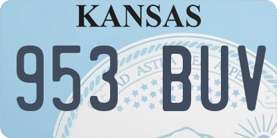 KS license plate 953BUV