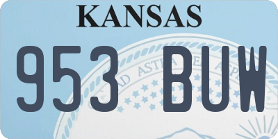 KS license plate 953BUW