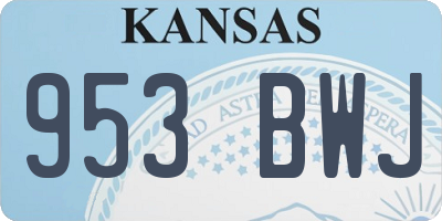 KS license plate 953BWJ
