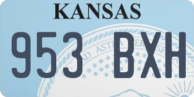 KS license plate 953BXH