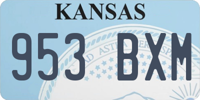 KS license plate 953BXM