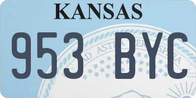 KS license plate 953BYC