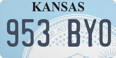 KS license plate 953BYO