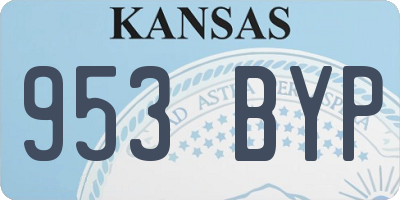KS license plate 953BYP