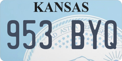 KS license plate 953BYQ