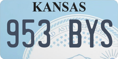 KS license plate 953BYS