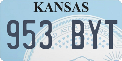 KS license plate 953BYT