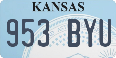 KS license plate 953BYU