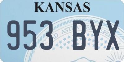 KS license plate 953BYX