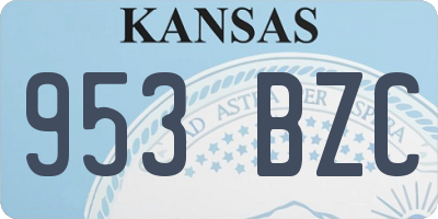 KS license plate 953BZC