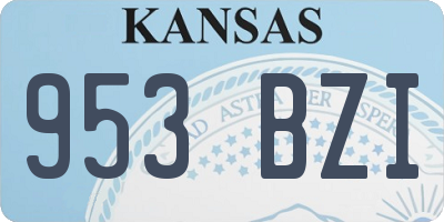 KS license plate 953BZI