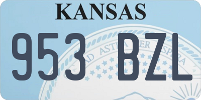 KS license plate 953BZL